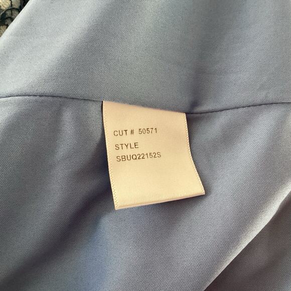 SHO by Tadashi Shoji Lara Sequin Lace Mini Dress 0 Blue Deep V Halter Cocktail - Picture 13 of 14